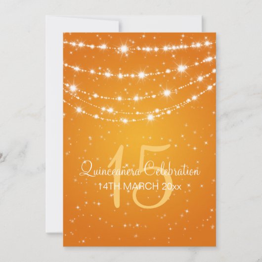 Quinceañera Party Sparking Chain Oranje Kaart (Voorkant)