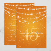 Quinceañera Party Sparking Chain Oranje Kaart (Voorkant / Achterkant)