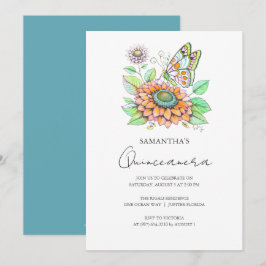 Quinceanera Party Vlinder Thema Kaart
