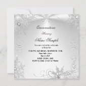 Quinceanera Party White Silver Winter Snowflakes 2 Kaart (Achterkant)