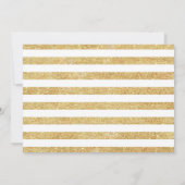 Quinceanera Party with Photo - Gold White Stripes Kaart (Achterkant)