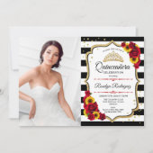 Quinceanera Party with Photo - Rozen Sunflower Kaart (Voorkant)