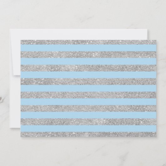 Quinceanera Party with Photo - Silver Blue Kaart (Achterkant)