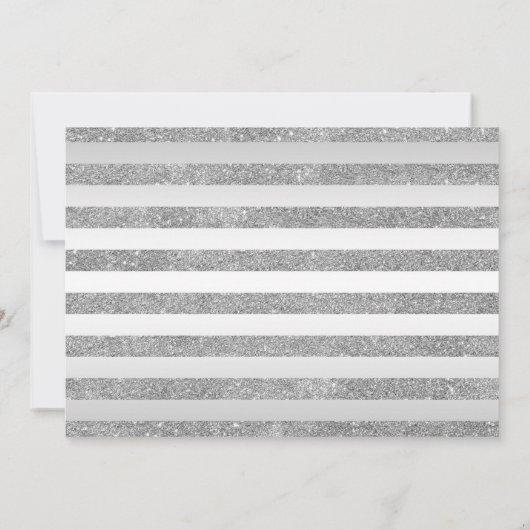 Quinceanera Party with Photo - Silver Icy Blue Kaart (Achterkant)