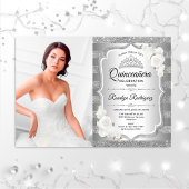 Quinceanera Party with Photo - Silver Kaart