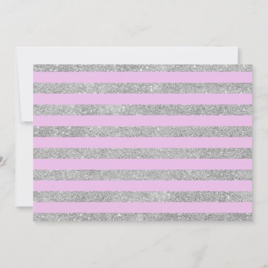 Quinceanera Party with Photo - Silver Paars roze Kaart (Achterkant)