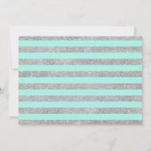 Quinceanera Party with Photo - Silver Turquoise Kaart (Achterkant)