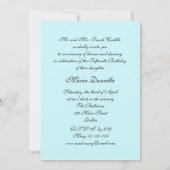 Quinceanera Party Witte Jurk op blauwe achtergrond Kaart (Achterkant)