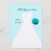 Quinceanera Party Witte Jurk op blauwe achtergrond Kaart (Voorkant / Achterkant)