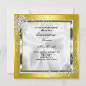 Quinceanera Party Yellow Gold Silver-jurk S5 Kaart (Achterkant)