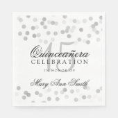 Quinceanera Party Zilveren Folie Glitter Lights Servetten (Voorkant)
