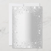 Quinceanera party zilveren jurk glitter kaart (Achterkant)