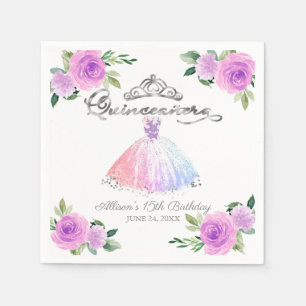 Quinceanera Pastel Kleuren Gown Floral Servet