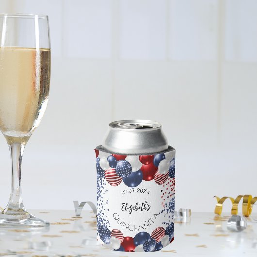 Quinceanera patriottische USA rood wit blauwe vlag Blikjeskoeler