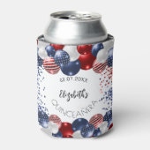 Quinceanera patriottische USA rood wit blauwe vlag Blikjeskoeler (Blikje Voorkant)