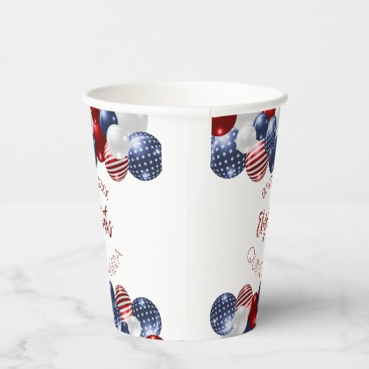 Quinceanera patriottische USA rood wit blauwe vlag Papieren Bekers (Rechts)