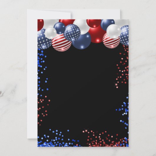 Quinceanera patriottische zwarte rode blauwe witte kaart (Achterkant)