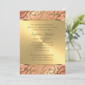 Quinceanera Peach en Gold Filigree Swirls Kaart (Staand voorkant)