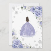 Quinceañera Periwinkle Paarse Witte Bloemen Winter Kaart (Achterkant)