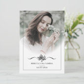 Quinceañera Photo Classic Chic Typography Script Kaart (Staand voorkant)