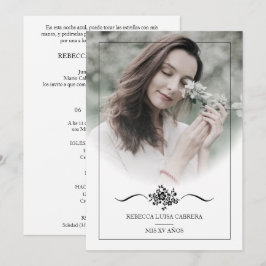 Quinceañera Photo Classic Chic Typography Script Kaart