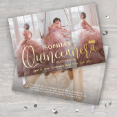 Quinceañera Photo Collage Modern Script Keepsake Gastenboek