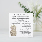 Quinceanera Pineapple Gold Metallic Kaart (Staand voorkant)