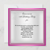 Quinceanera Pink 15th Birthday Party Magical Kaart (Achterkant)