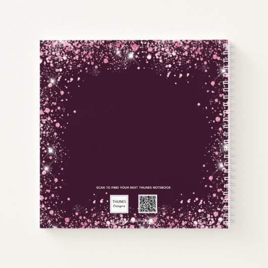 Quinceanera pink bugundy bloemetjesjurk notitieboek (Achterkant)