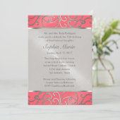 Quinceanera Pink en Silver Filigree Swirls Kaart (Staand voorkant)