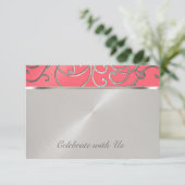 Quinceanera Pink en Silver Filigree Swirls Kaart (Staand voorkant)