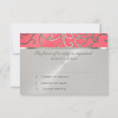 Quinceanera Pink en Silver Filigree Swirls Kaart (Achterkant)