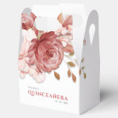 Quinceanera Pink Floral 15e verjaardag Bedankdoosjes (Geopend)