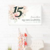 Quinceanera Pink Floral 15th Birthday Script Spandoek (Insitu)