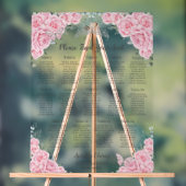 Quinceanera Pink Floral Butterflies Seating Chart Acryl Bord (Neutraal)