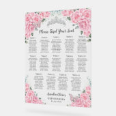 Quinceanera Pink Floral Butterflies Seating Chart Acryl Bord (Hoek)