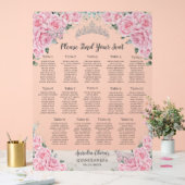 Quinceanera Pink Floral Butterflies Seating Chart Acryl Bord (Huwelijk)