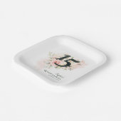 Quinceanera Pink Floral Rustic 15th Birthday Papieren Bordje (Gebogen)