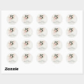 Quinceanera Pink Floral Rustic Blush 15th Birthday Ronde Sticker (Vel)