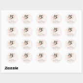 Quinceanera Pink Floral Waterverf 15e verjaardag Ronde Sticker (Vel)