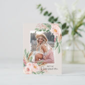 Quinceañera Pink girly bloemetjes verjaardag Uitno Briefkaart (Staand voorkant)