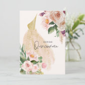 Quinceañera Pink girly jurk verjaardag Invi Kaart (Staand voorkant)