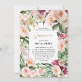 Quinceañera Pink girly jurk verjaardag Invi Kaart (Achterkant)