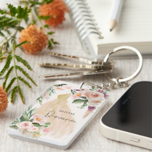 Quinceañera Pink girly jurk verjaardag Sleutelhanger