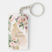 Quinceañera Pink girly jurk verjaardag Sleutelhanger (achterkant)