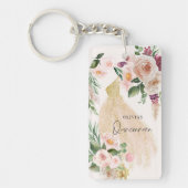 Quinceañera Pink girly jurk verjaardag Sleutelhanger (Voorkant)