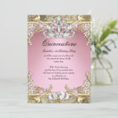 Quinceanera Pink Gold 15e verjaardag Kaart (Staand voorkant)