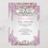 Quinceanera Pink Lila 15e verjaardag Partij 2 Kaart (Voorkant / Achterkant)