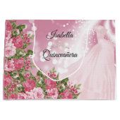 Quinceañera Pink Mauve Gown and Flowers Groot Cadeauzakje (Voorkant)