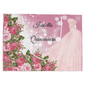 Quinceañera Pink Mauve Gown and Flowers Groot Cadeauzakje (Achterkant)